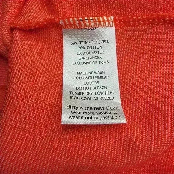 Toad & Co Dress Womans Large Orange Pockets Tencel Cotton Athleisure Sports - Picture 11 of 14